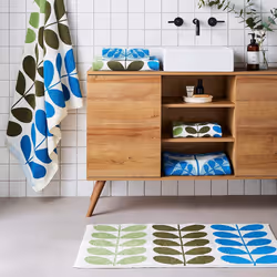 Orla Kiely Bath Linen Trio Stem Towels Dune Riviera - Riviera, 50x90cm Bath Mat