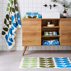 Orla Kiely Bath Linen Trio Stem Towels Dune Riviera - Riviera, 50x90cm Bath Mat
