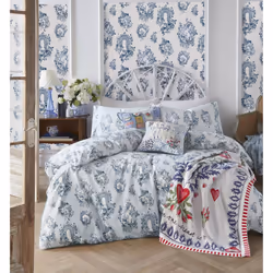 Cath Kidston 30 Years Toile Blue Duvet Cover Set - Super King, Blue