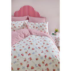 Cath Kidston Duvet Cover Set Quilt Cover Bedding Floral White Roses And Bows - Double, White