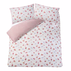 Cath Kidston Duvet Cover Set Quilt Cover Bedding Floral White Roses And Bows - Double, White