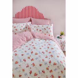 Cath Kidston Duvet Cover Set Quilt Cover Bedding Floral White Roses And Bows - King, White