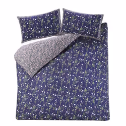 Cath Kidston Duvet Cover Set Quilt Cover Bedding Floral Navy Nightshade - King, Blue