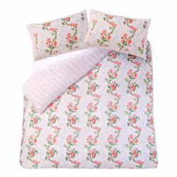 Cath Kidston Duvet Cover Set Quilt Cover Bedding Floral Pink Rose Flutter - Super King, Pink