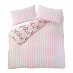 Cath Kidston Duvet Cover Set Quilt Cover Bedding Floral Pink Rose Flutter - Super King, Pink