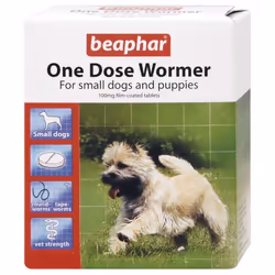 Beaphar One Dose Wormer For Dogs | Dog Worming Tablets - Small Dogs & Puppies, 1 Pack