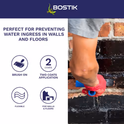 Aquaprufe Damp Proofer & Waterproofer, Can be applied to wet surfaces, Interior & Exterior, Solvent-Free Waterproofer, 5 Litre, Colour Black