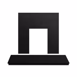 Adam Granite Stone Back Panel & Hearth in Black, 54 Inch