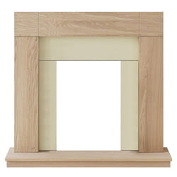 Adam Malmo Fireplace in Oak & Black/Cream, 39 Inch