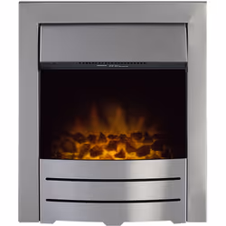 Adam 10212, Freestanding fireplace, Closed, Electric, Brushed steel, Indoor, 100%