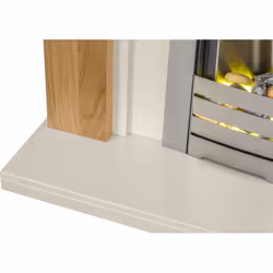 Adam Chilton Fireplace Suite in Oak with Helios Electric Fire in Brushed Steel, 39 Inch