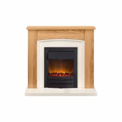 Adam Chilton Fireplace Suite in Oak with Colorado Electric Fire in Black, 39 Inch