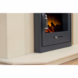 Adam Abbey Fireplace in Stone Effect with Oslo Electric Fire in Black, 48 Inch
