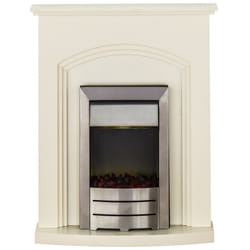 Adam Truro Fireplace Suite in Cream with Colorado Electric Fire in Bru
