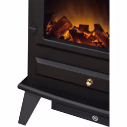 Adam Hudson Electric Stove in Black with Angled Stove Pipe
