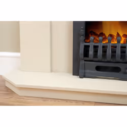 Adam Abbey Fireplace in Stone Effect with Blenheim Electric Fire in Black, 48 Inch