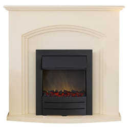 Adam Truro Fireplace Suite in Cream with Colorado Electric Fire in Black, 41 Inch