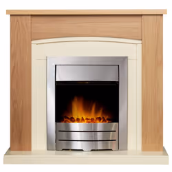 Adam Chilton Fireplace in Oak & Cream with Colorado Electric Fire in B