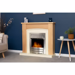 Adam Chilton Fireplace in Oak & Cream with Colorado Electric Fire in B