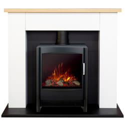 Adam Chester Fireplace in Pure White with Sureflame Keston Electric St