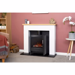 Adam Chester Fireplace in Pure White with Sureflame Keston Electric St