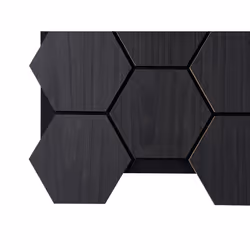Fuse Acoustic Wooden Hexagon Wall Panel in Charcoal Oak