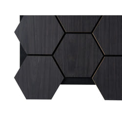 Fuse Acoustic Wooden Hexagon Wall Panel in Charcoal Oak