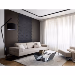 Fuse Acoustic Wooden Hexagon Wall Panel in Charcoal Oak