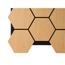 Fuse Acoustic Wooden Hexagon Wall Panel in Natural Oak