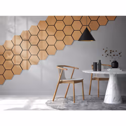 Fuse Acoustic Wooden Hexagon Wall Panel in Natural Oak