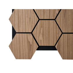 Fuse Acoustic Wooden Hexagon Wall Panel in Walnut Effect