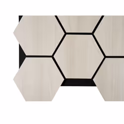 Fuse Acoustic Wooden Hexagon Wall Panel in White Oak