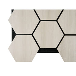 Fuse Acoustic Wooden Hexagon Wall Panel in White Oak