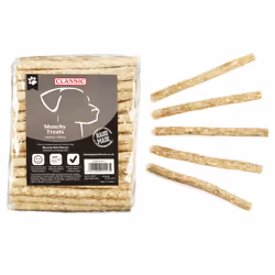 Dog Chew Treat Natural Snacks Handmade -100 Munchy Rolls Natural 125mm - One Size, Natural