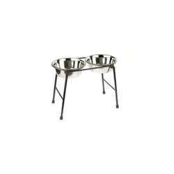 Raised Dog Bowls Stand 2 x 1600ml Food Double Water Feeding 300mm High