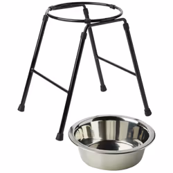 Raised Dog Bowl Stand 1 x 1600ml Food Feeder Double Water 300mm High