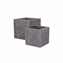 Sankey Lazio 38cm Square Planter Pewter [GN698]