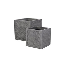 Sankey Lazio 38cm Square Planter Pewter [GN698]