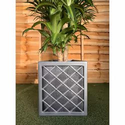 Lazio Trough Patio Planter Garden Plastic Pot Pewter Grey 70cm x 33cm - Additional view 5
