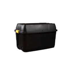 Strata 175 Liter Heavy Duty Trunk On Wheels Black Yellow Handle, 1 Box