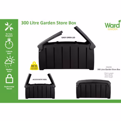 Strata 322L Heavy Duty Garden Storage Box / Seat, Lockable Trunk Grey