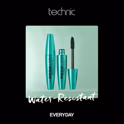 Mega Lash Water Resistant Mascara Duo 2 Pieces - Vegan, Ultra Black, Water Resistant, Hard wearing, Smudge-Proof, Lash Building Formula For Volume