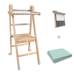 TP Active-Tots Pikler Style Wooden Folding Helper Tower With Play Easel & Play Mats - FSC certified