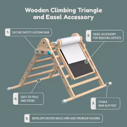 TP Active-Tots Pikler Style Wooden Climbing Triangle With Wooden Play Easel - FSC certified