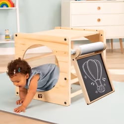 TP Active-Tots Pikler Style Wooden Climbing Cube With Play Easel - FSC certified