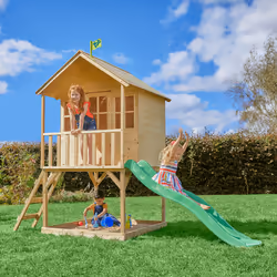 TP Hill Top Tower Wooden Playhouse with Slide - FSC certified