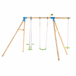 TP Toys Snowdonia Wooden Swing Set With 3 Swing Accessories Age 3 Year+