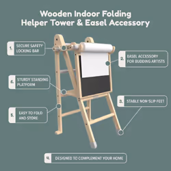 TP Active-Tots Pikler Style Wooden Folding Helper Tower With Play Easel - FSC certified