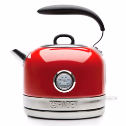 Haden Jersey Red Retro Traditional Kettle 1.5L Cordless - Stainless Steel, 3000W