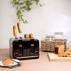 Haden Salcombe Black and Copper 4 Slice Toaster 191168